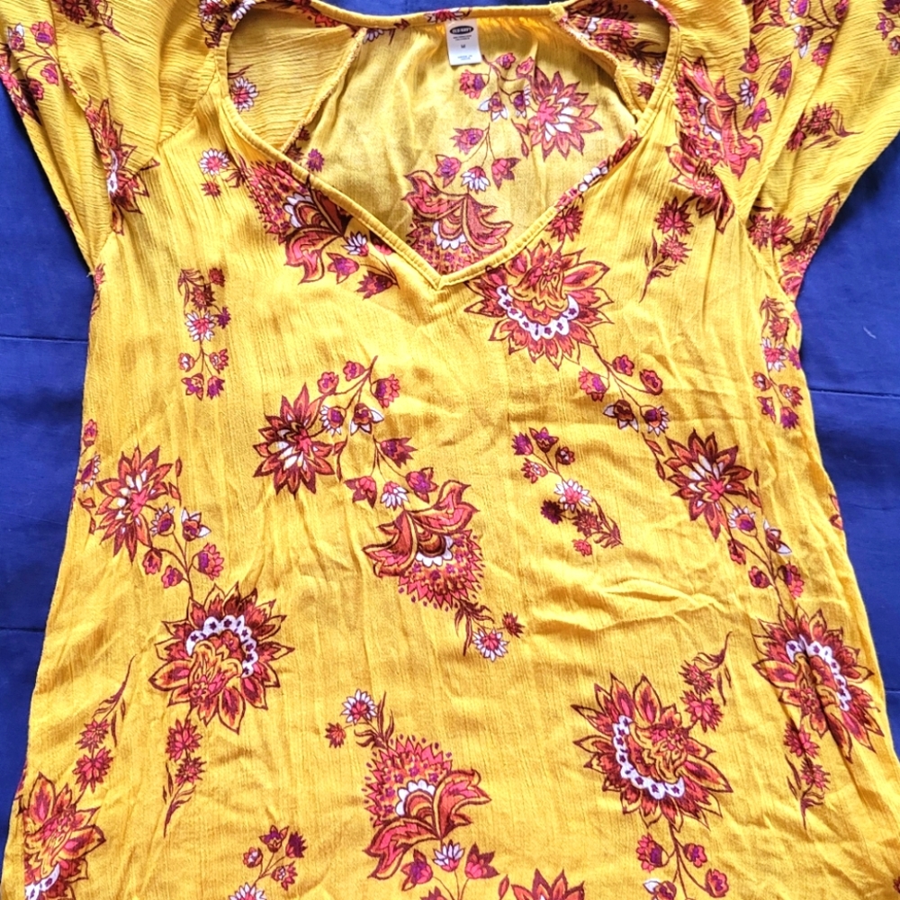 Old Navy Gold Floral Blouse